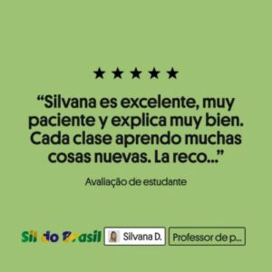 Silvana es excelente, muy paciente y explica muy bien. Cada clase aprendo muchas cosas nuevas. La recomiendo mucho.